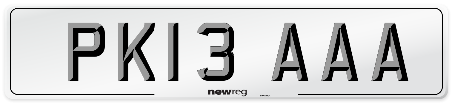 PK13 AAA Number Plate from New Reg